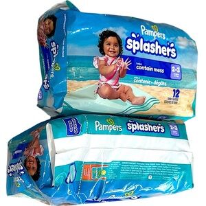 Pampers Splashers Swim Baby Diapers small 2-3, Two Packs, 24  Swim Diapers